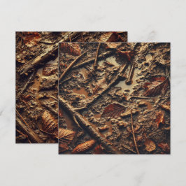 Skrapbook med utskrivbara grungy Autumnal Muddy Lö Inbjudningar