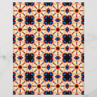 Skrapbook Papper Red Gult Blue Mönster