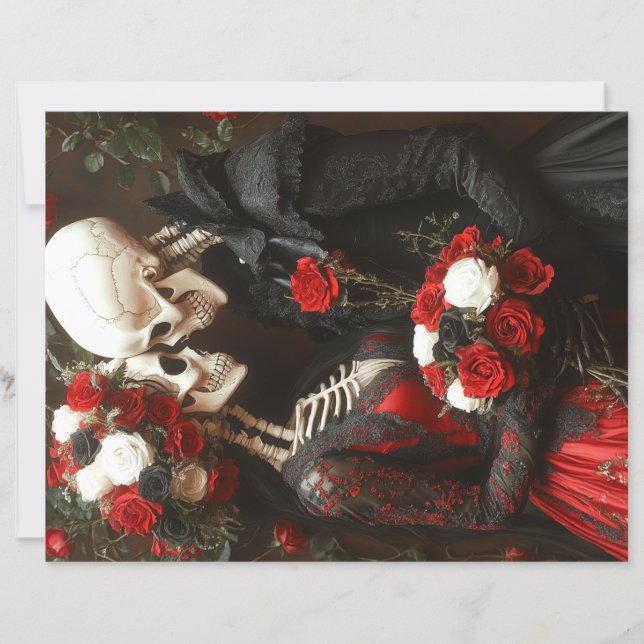 Skrapbook Papper Whimsical Bröllop Black & Red (Framsida)