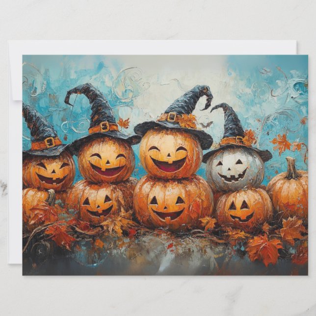 Skrapbook Papper Whimsical Pumpkin-familj faller (Framsida)