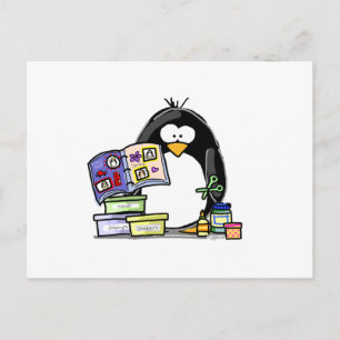 Skrapbook Penguin Vykort