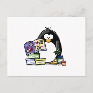 Skrapbook Penguin Vykort