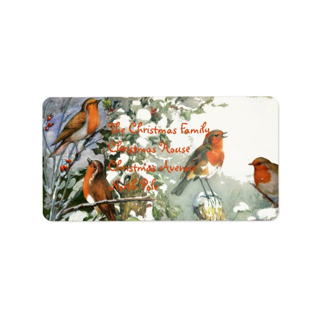 Skrapbook Robins Adressetikett (Framsidan)