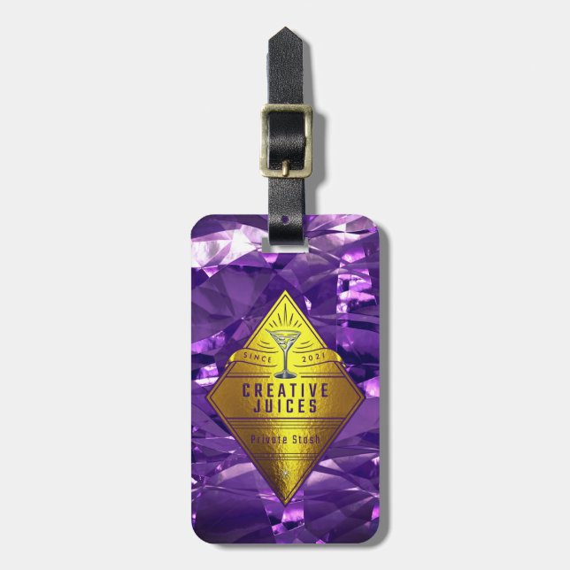 Skrapbooker Lila Foil Design "Kreativ Juices" Bagagebricka (Vertikal Framsida)