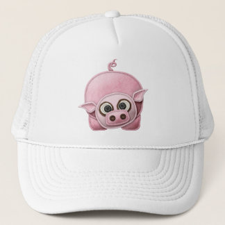 SKRAPBOOKING ROSA GRIS PIGGIE PIGLET CUTE TECKNAD  TRUCKERKEPS