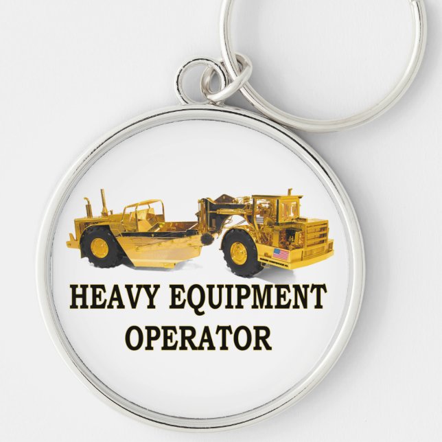 SKRAPER EARTH MOVER RUND SILVERFÄRGAD NYCKELRING (Framsidan)