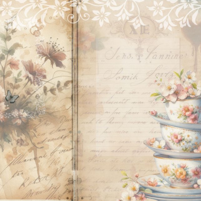 Skräpjournal ephemera vintage scrapbookpapper (Decoupage Junk Journal Scrapbook Paper)