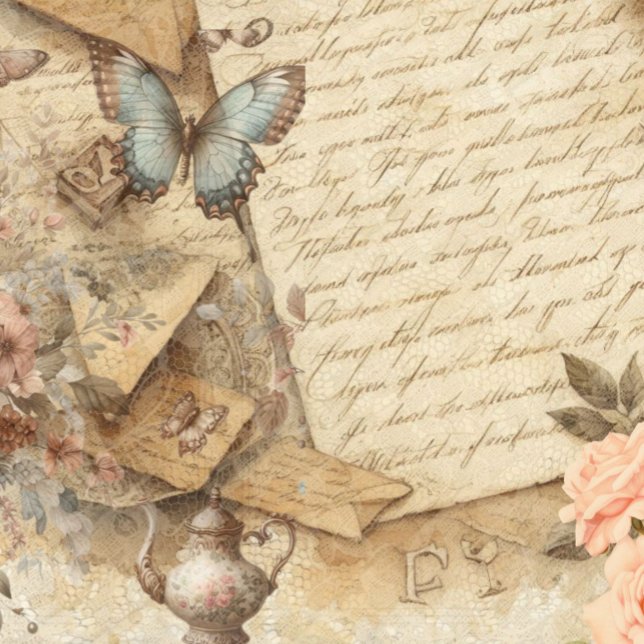 Skräpjournal ephemera vintage scrapbookpapper (Decoupage Junk Journal Scrapbook Paper)