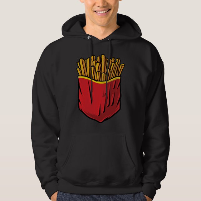 Skräpmat Snabbmat Chips Pommes frites i en påse Hoodie (Framsida)