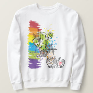Skrapor av Kärlek Colorful Cactus Lång Ärmad Tröja