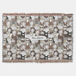 Skräppfilt för det egna namnet Hipster Mönster Filt