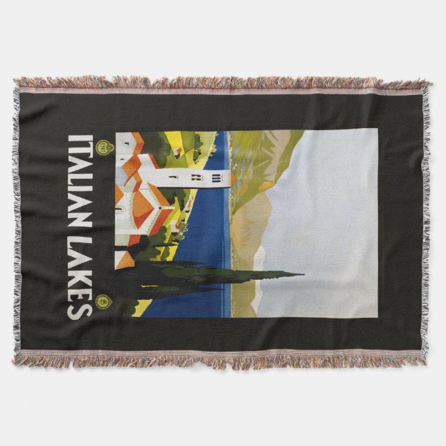 Skräppfilt på italienska Sjöar vintage resor Filt (Framsidan)