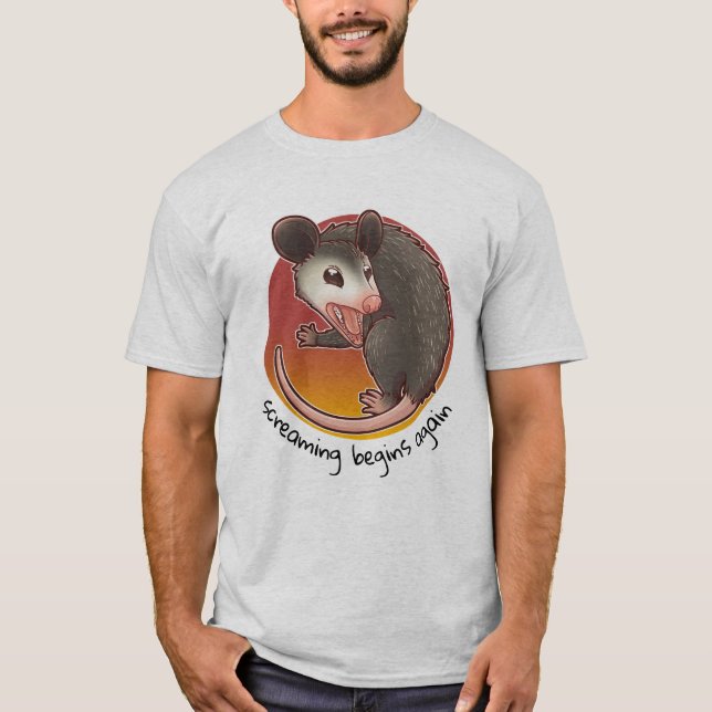 Skräppningen börjar om igen med en t-shirt av opos (Framsida)