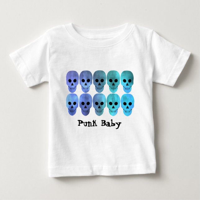 Skräppost baby blue döskallar tee shirt (Framsida)