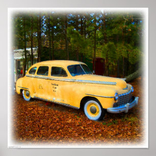 Skräppost Classic Gult Taxi Cab Poster