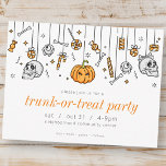 Skräppost eller behandla Party Modern Halloween-in Vykort<br><div class="desc">Istället för det traditionella tricket eller tricket,  fira skräpet eller behandla med vänner och grannar!</div>