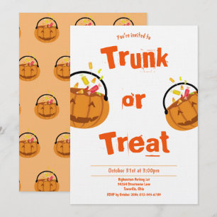 Skräppost eller Treat Kid's Halloween-inbjudan Inbjudningar