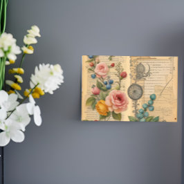 Skräppost Journal Vintage Blommigt Bokför sin Post-it Block