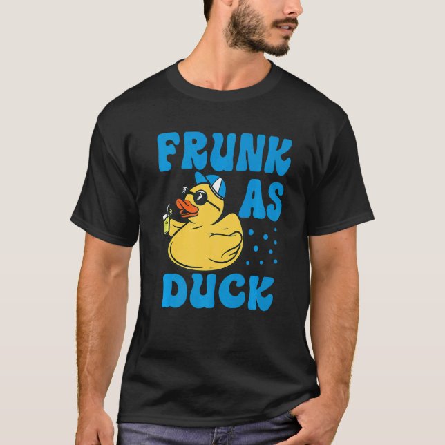 Skräppost som Anka - Lustigt Rubber Anka-drickande T Shirt (Framsida)