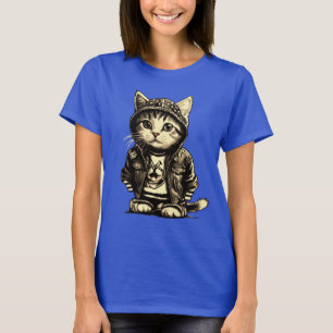 Skräppost Sten Kitten Cute Cat Design T Shirt