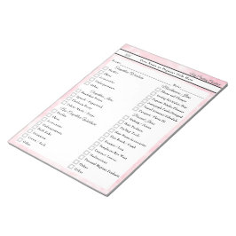 Skråpukning Checklista Rosa Marmor Anpassad Anteckningsblock