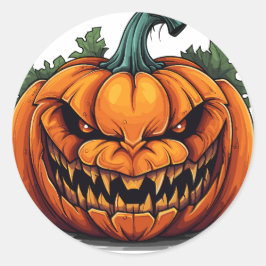 Skrary Pumpkin, Halloween Sticker Runt Klistermärke