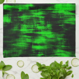 Skratchade fläckar i tunn grönt och stark mörk kökshandduk