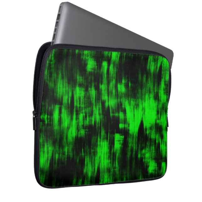 Skratchade fläckar i tunn grönt och stark mörk laptop fodral (Framsidan Höger)