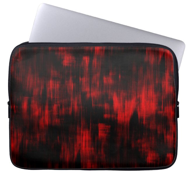 Skratchade punkter i ljust röd och svart färg laptop fodral (Framsidan)