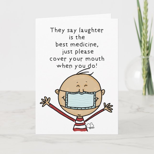 Skratt är bästa medicin, Covid-19 uppmuntran Kort (Framsida)