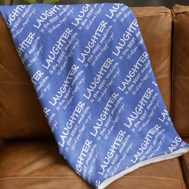 Skratt är den bästa medicinen Blanket Fleecefilt (Cheer someone up with this personalized, "Laughter is the best medicine" blanket! )
