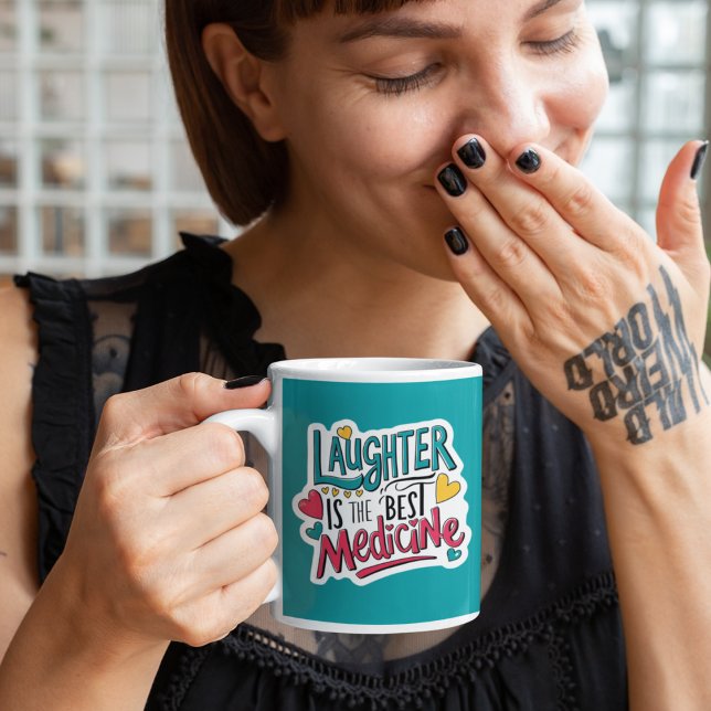 Skratt är den bästa medicinen Mugg (Cheer yourself or someone else up with this, "Laughter is the best medicine" mug! )