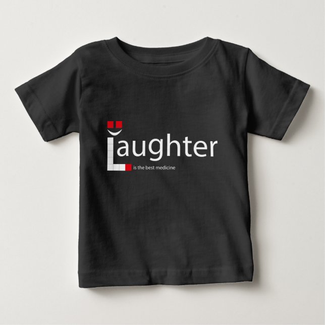 Skratt är den bästa medicinen t shirt (Framsida)