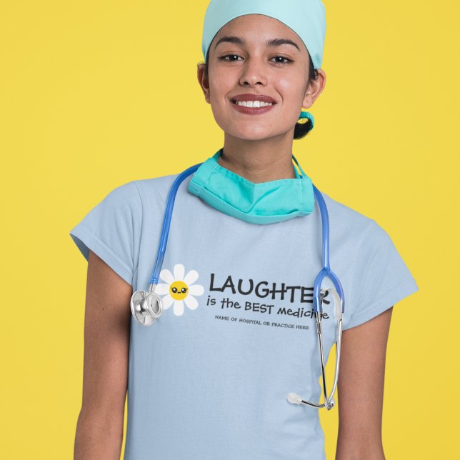 Skratt är den bästa medicinen T-Shirt (Cheer up your patients with these personalized, "Laughter is the best medicine" t-shirts! )