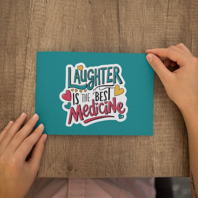 Skratt är det bästa medicinska Personligen Tack Kort (Cheer someone up with this, "Laughter is the best medicine" personalized card! )