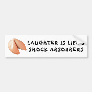 Skratt är livets Shock Absorbers Fortune Cookie Bildekal