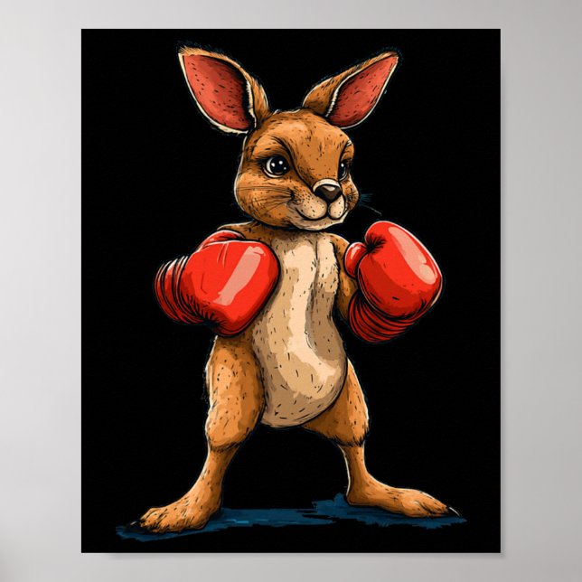 Skratt Boxer Kangaroo för Roligt Fight Vibe Poster (Framsidan)