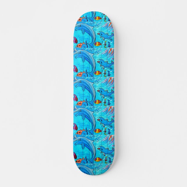 skratt delfinskateboard skateboard bräda 19,5 cm (Framsida)