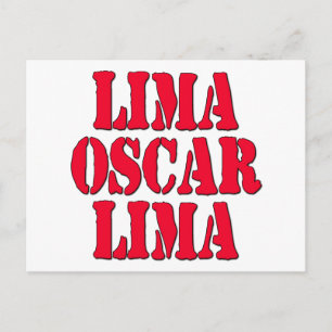 Skratt för LOL Lima Oscar Lima ut högt Vykort
