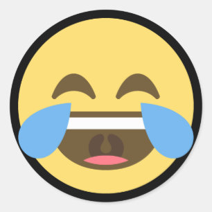 Skratt och skrik Emoji Runt Klistermärke