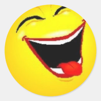 Skratt Sticker Runt Klistermärke