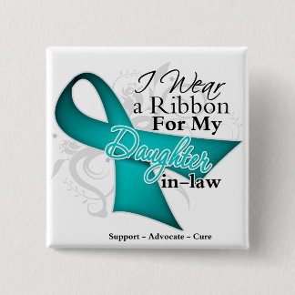 Skratt - Teal Ribbon Awareness Knapp