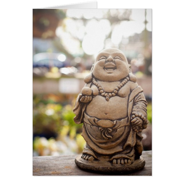 Skratta Buddha Hälsningskort (Framsidan)