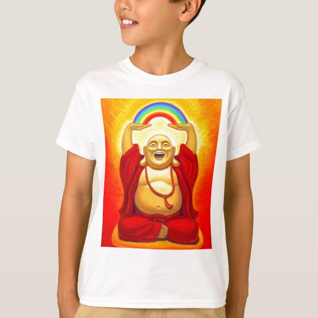 Skratta den Buddha T-tröja Tee Shirt (Framsida)