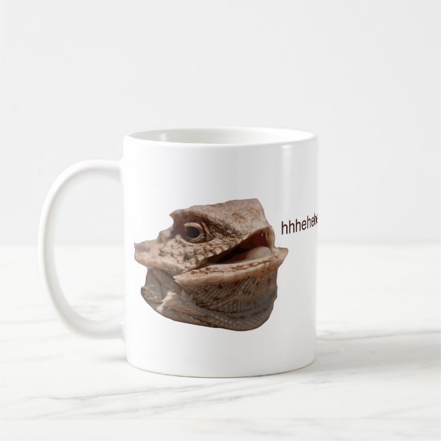 Skratta den leguanHeHe ödlan Kaffemugg (Vänster)