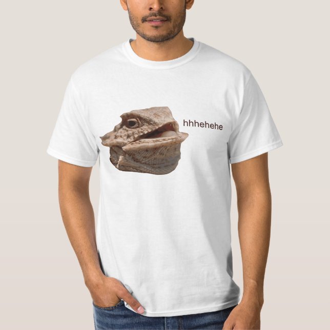Skratta den leguanHeHe ödlan T-shirt (Framsida)