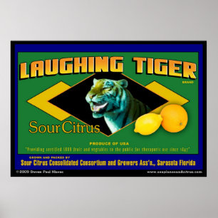 Skratta den sura citrusa affischen för tiger poster