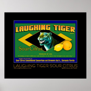 Skratta den sura citrusa konstaffischen för tiger poster