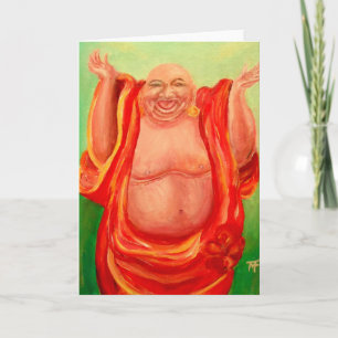 Skratta det Buddha hälsningkortet Kort