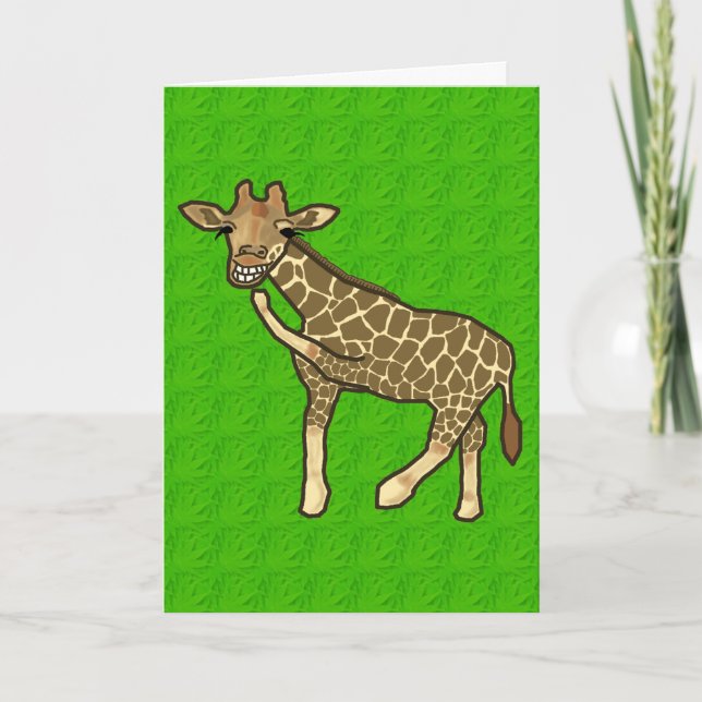 Skratta giraffvitskortet helgkort (Framsida)
